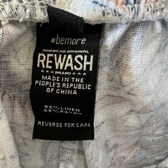 Rewash Linen Blend Tropical Shorts Juniors Size M - Picture 5 of 7